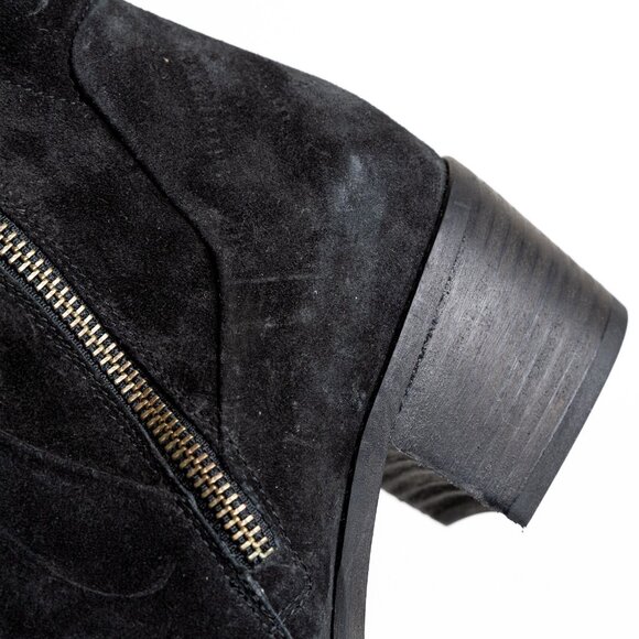 Paul Green Suede Leather Bootie Black Western Nicole Made in Austria - Picture 12 of 16